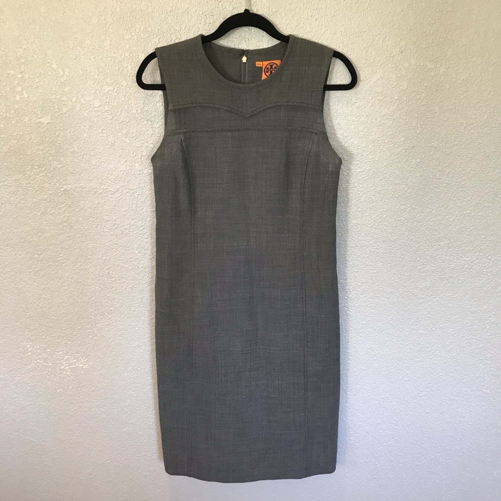 Tory Burch Gray Sleeveless Sheath Dress